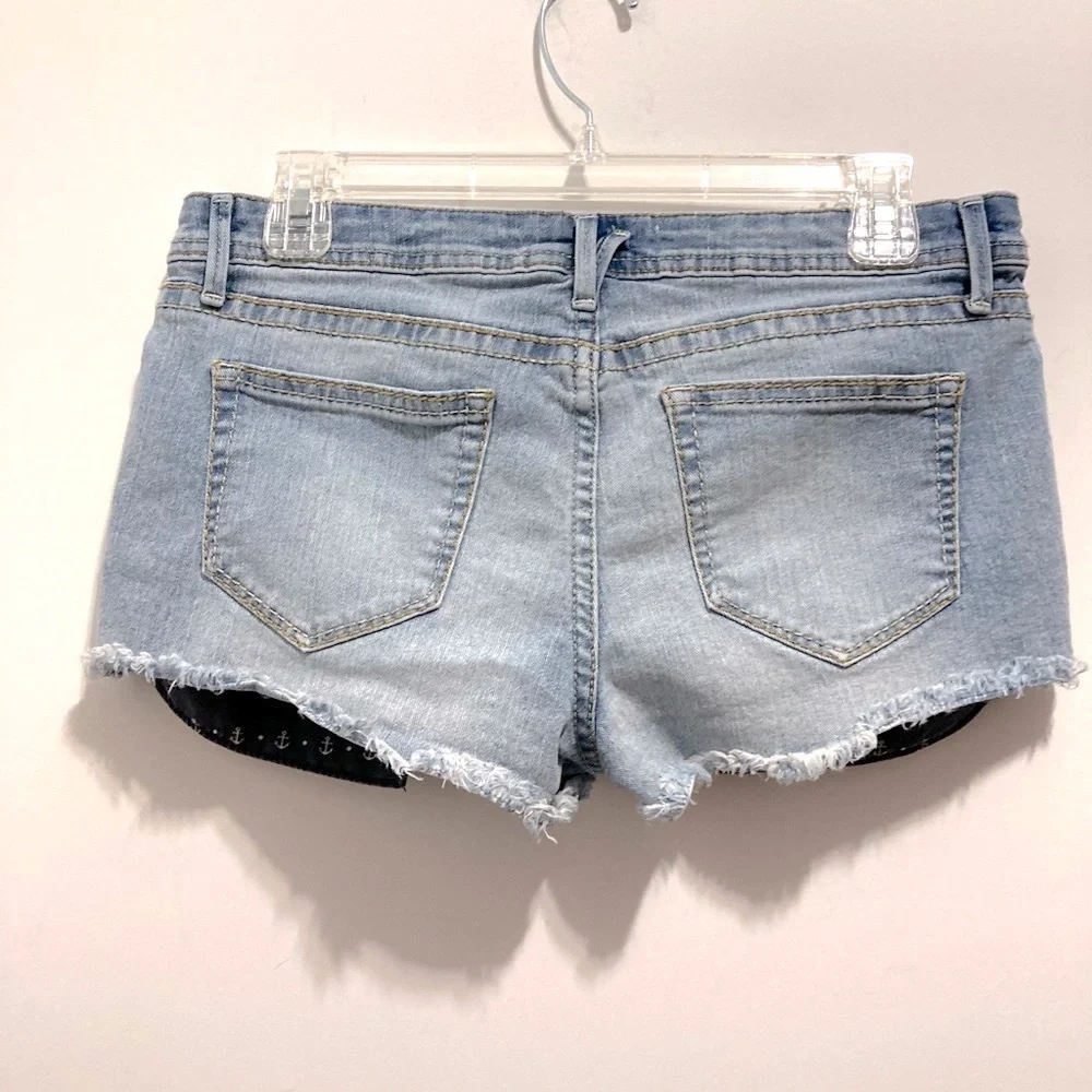 NOBO No Boundaries Blue Nautical Jean Shorts Denim Jorts